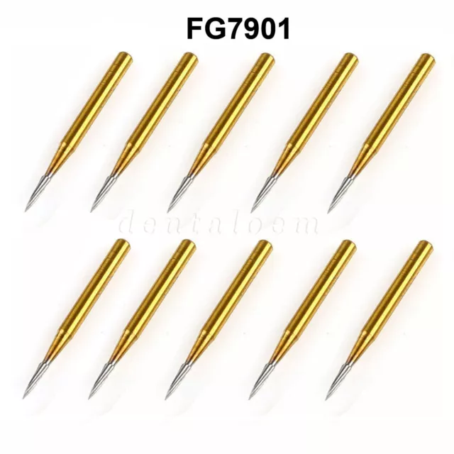 Dental Tungsten Carbide Gold Burs Trimming & Finishing & Polishing Flame FG7901