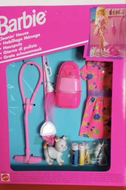 Barbie Con Ropa Y Mascota Limpieza Mattel 1995.