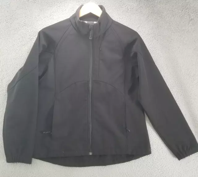 Black Diamond Jacket Womens Medium Black Fleece Lined Full Zip Pockets Softshell