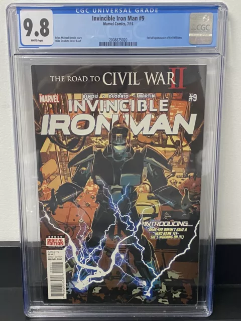 Invincible Iron Man #9 CGC 9.8 (Marvel 2016) 1st print - 1st RIRI - IRONHEART 🔥