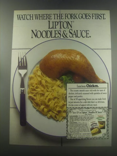 1985 Lipton Noodles & Sauce Ad - Watch where the fork goes first
