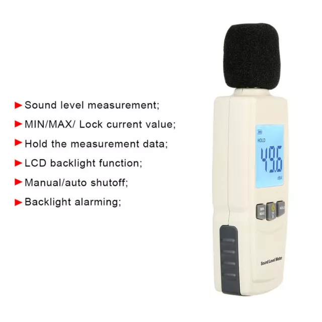 Mini Sound Level Meter Decibel Meter Logger Noise Audio Detector 30~130dBA UK