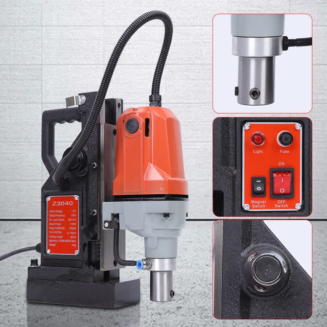 Magnetic Drill Press Electric Precision Drilling Machine 40mm Boring Mag Force
