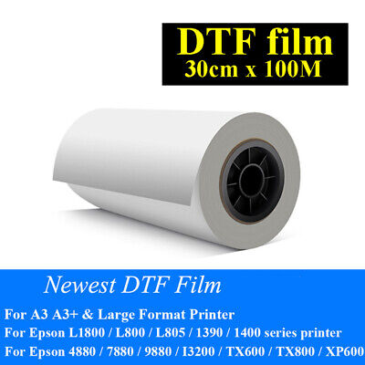 Película DTF de rollo de brillo / fluorescencia DTF Flim 33 cm * 100 m película de transferencia directa