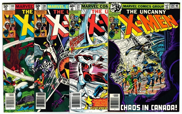 UNCANNY X-MEN Lot 120 121 139 & #140 NM NEWSSTAND ⭐1st APPEAR ALPHA FLIGHT 1979
