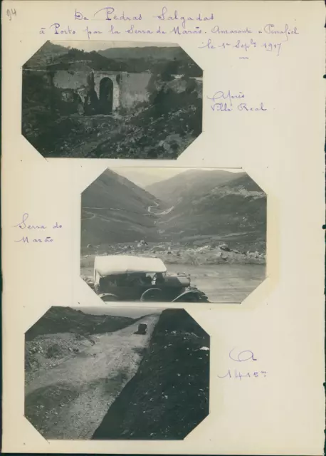 Portugal, route, voyage de Pedras Salgadas à Porto  Vintage silver print, snapsh