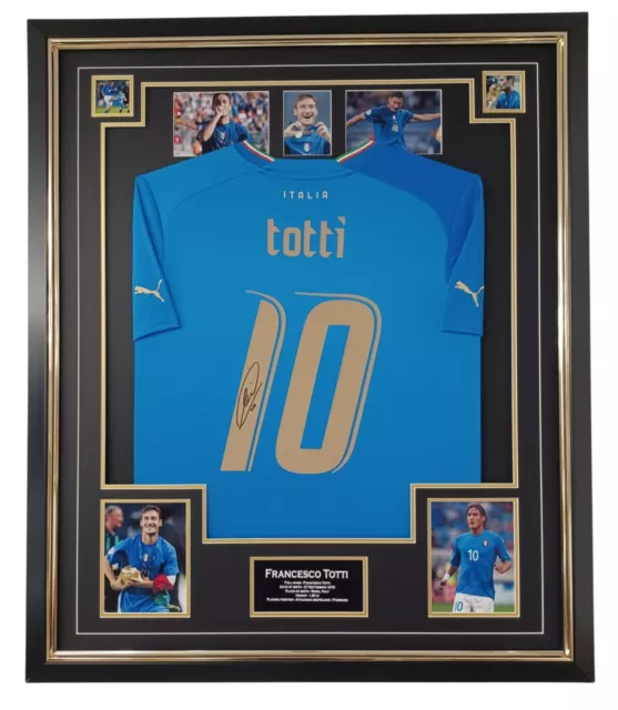 Framed Francesco Totti Italy Signed Shirt Autographed Jersey  Aftal Dealer