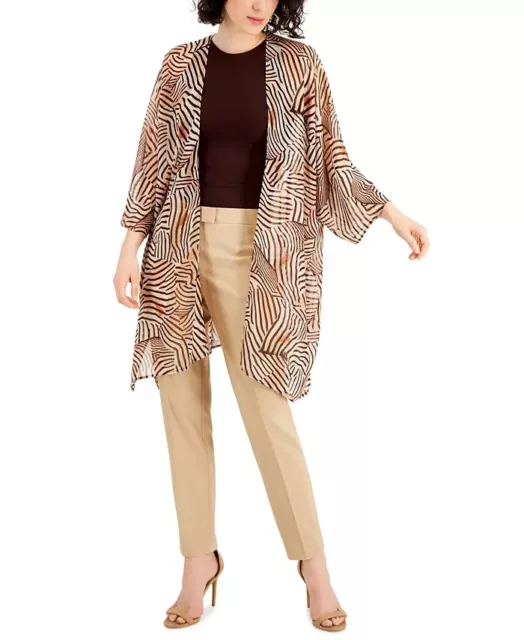 Anne Klein Animal Chiffon Oversized Sheer Cardigan Women's NWT sz L/XL