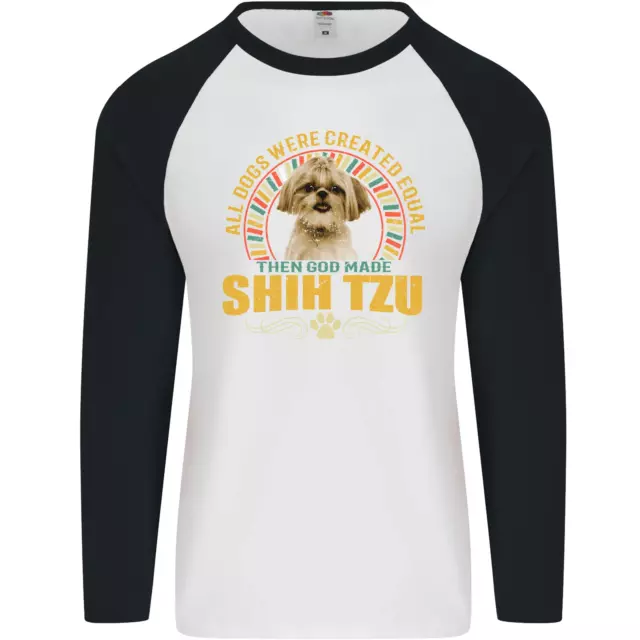 A Shih Tzu Dog Mens L/S Baseball T-Shirt