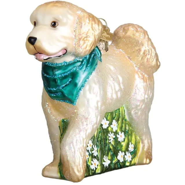 Old World Christmas Glass Blown Ornament, Doodle Dog (With OWC Gift Box)