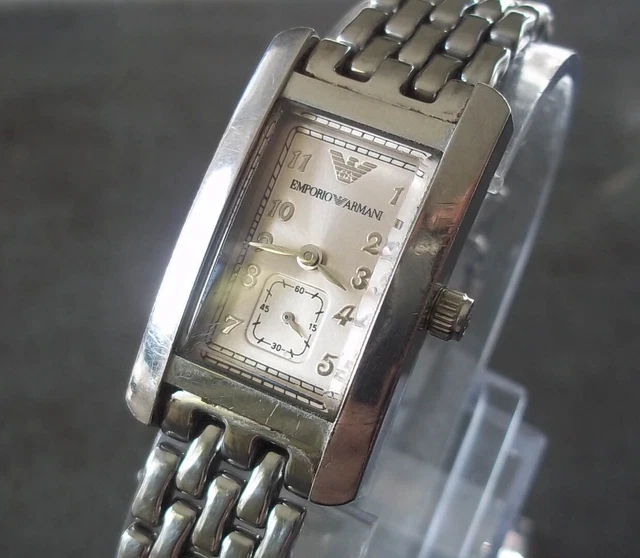 EMPORIO ARMANI WOMENS Ladies Watch Tank Style Champagne AR 0107