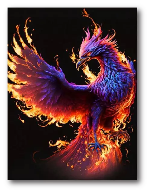 Phoenix Fire 5D Picture Diamond Painting Kit Drill Embroidery Wall Decor DIY Art