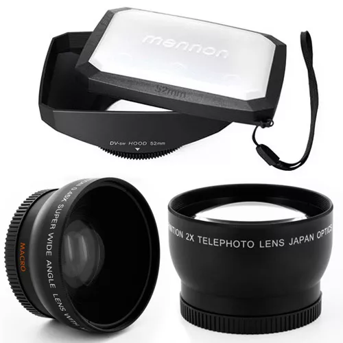 52mm 16:9 Hood,Wide Angle,Tele Lens for Panasonic Lumix DMC-G1,GH1,GF1,G10,G2,US