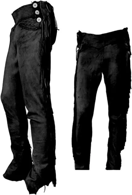 Men Native American Western Soft Suede Leather Pants