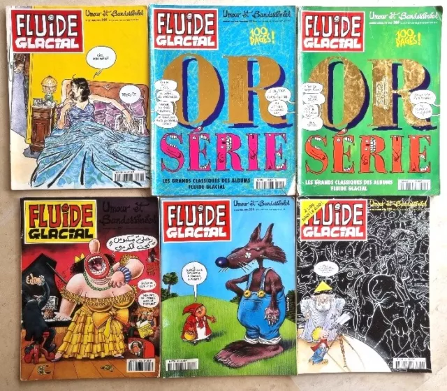 Fluide Glacial lot de 6 numéros dont 2 "Or Série". 206+260+261+262