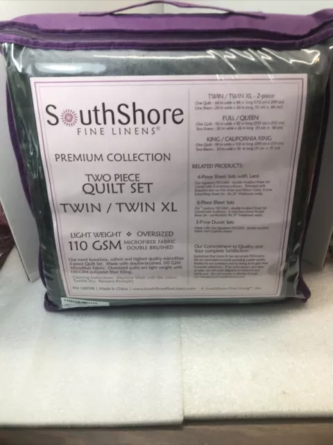 SouthShore Fine Linens 2 Piece Premium Collection, Quilt Set, Twin/Twin XL