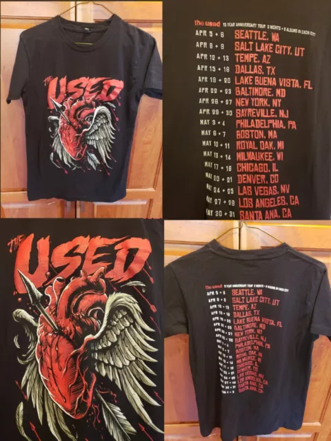 Rare The Used 15th Anniversary Tour Concert Emo Punk Band T-Shirt Size Small