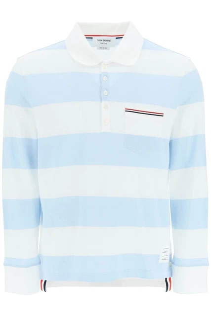 Thom browne long sleeve rugby stripe polo shirt MONCLER 4 Men