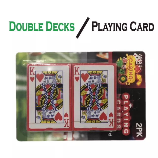 Poker Playing Cards Twin Deck  Plastic Red Playing Cards