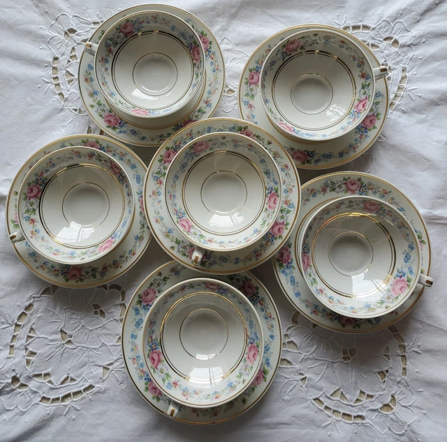 Service a the ou café de 6 tasses en porcelaine Limoges DRB en Très Bon État