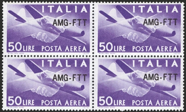 1954 - Trieste A, P.A. Democratic £50 Violet #22A with Above. modified