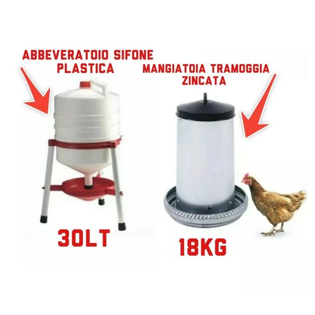Agatige Confezione da 10 mangiatoia per polli e abbeveratoio