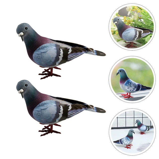 2 piezas palomas falsas mini decoración de pájaros artificiales palomas de jardín
