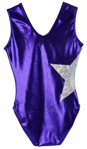 Leotard Obersee Gymnastic Leotard Purple with Silver Star Childs X Small New