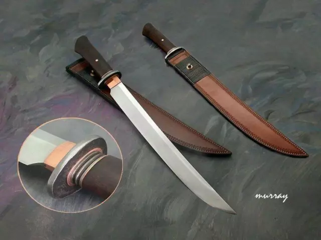 Beautiful Custom Handmade 26'' D2 Tool Steel Hunting Sword With Sheath