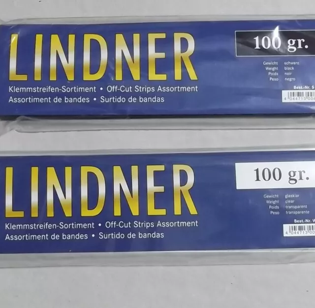 LINDNER Klemmstreifen Klemmtaschen Täschchen  1.Wahl 100g Schwarz oder Klar