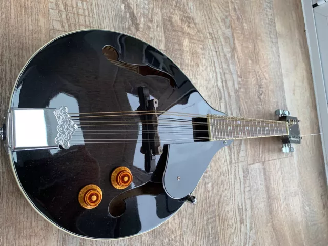 Ashbury AM-10-EK A Style Electro Mandolin, Black 2