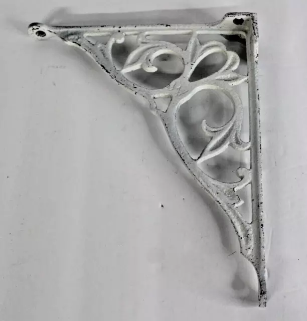 Single Vintage/Antique(?) Large White Cast Iron Shelf Bracket