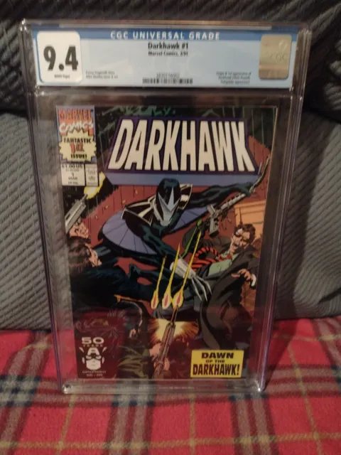 🔥🔑1st APPEARANCE COVER & ORIGIN of DARKHAWK/DARKHAWK #1 CGC 9.4 WP Marvel 1991