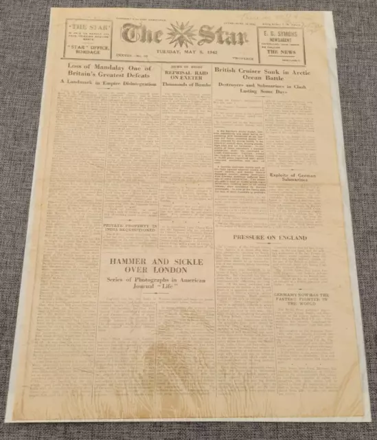 Guernsey Der Star 2. Weltkrieg Hammer Und Sichel Über London Zeitung 5. Mai 1942