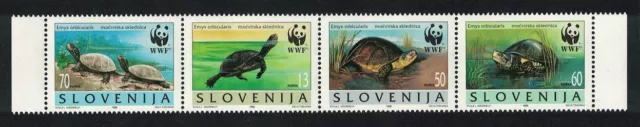 Slovenia WWF European Pond Tortoise Strip of 4v 1996 MNH SG#279-282