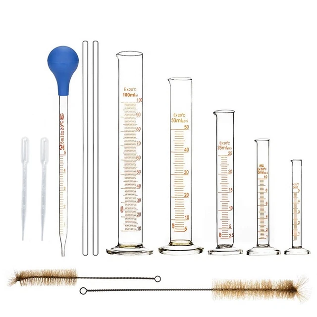 Graduated Cylinder Set,Borosilicate Glass Measuring Cylinders in with Pipettes/S