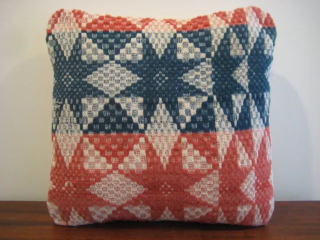 Pillow Sham Cover#1 - Antique Coverlet - Decorative Throw Pillow - Accent Pillow