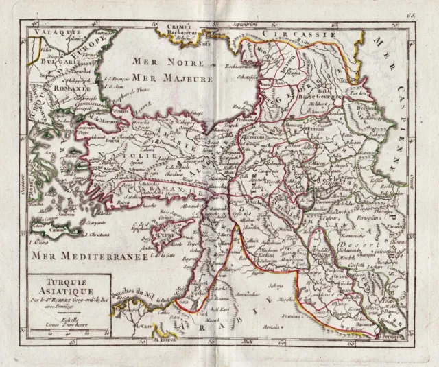 Turkey Türkei Asia Minor Persia Iran Black Sea map Karte Robert de Vaugondy 1748