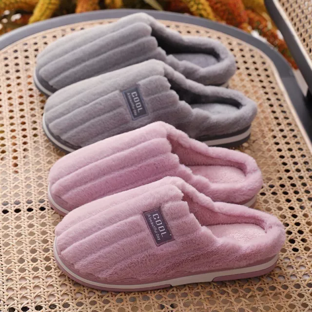 Womens Slippers Slider Ladies Warm Fur Lined Winter Warm Mules Shoes House Size