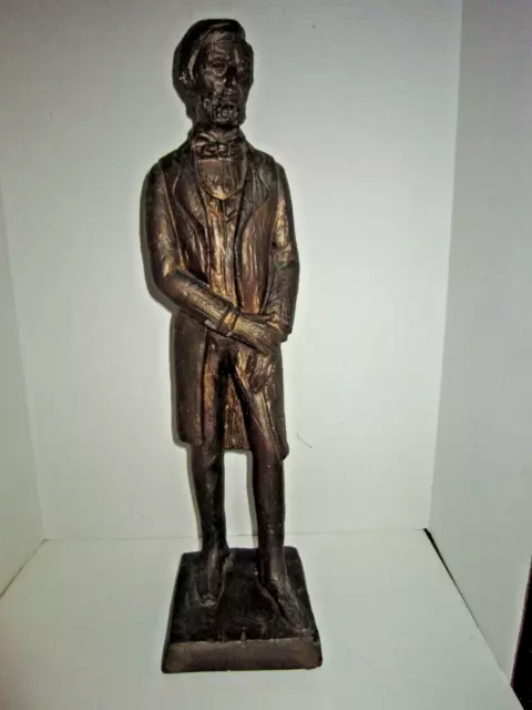 Vintage 1965 Austin Prod. Bronze Color Abraham Lincoln Sculpture Statue  22" USA