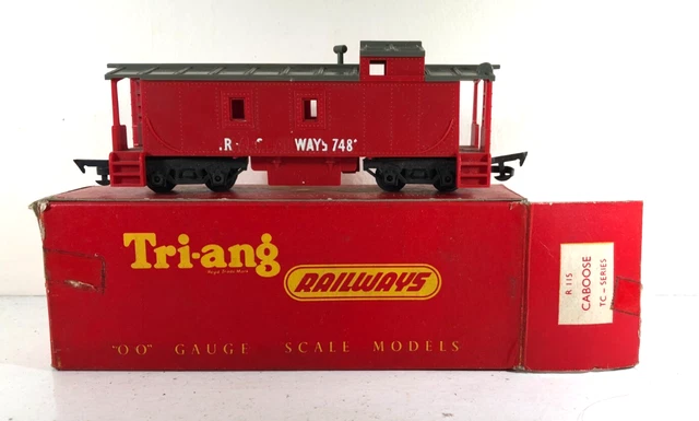 TRI-ANG RAILWAYS R115 7482 Caboose Red OO Gauge Transcontinental Model ...