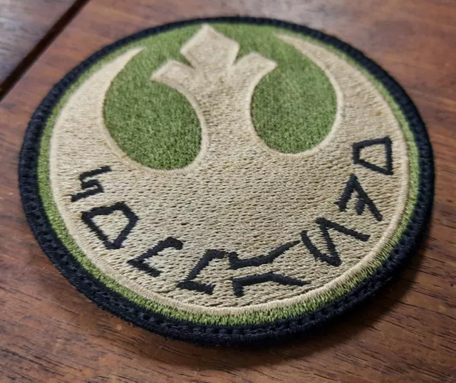 Star Wars Rebel Alliance Commando Emblem Shoulder Patch Tan Green Aurebesh 2
