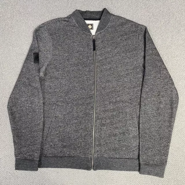 PRETTY GREEN Track Top Jacket Sweatshirt Grey Zip Up Sweater Mens Large