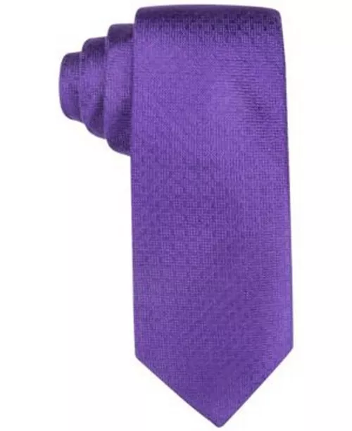 Ryan Seacrest Distinction Men's Textured Solid Slim Tie One Size Purple