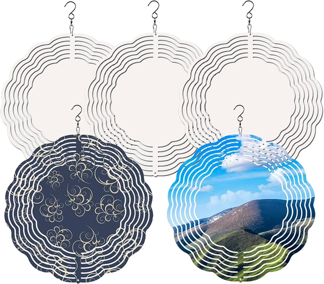 5PCS Sublimation Wind Spinner Blanks 8 Inch Sublimation Blanks Products Stainles
