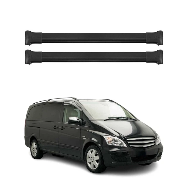 Barres de toit transversales pour Mercedes Vito W639 2003-2014 noir Alu