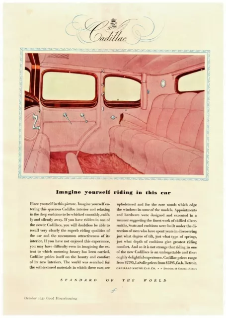 1932 Cadillac La Salle Vintage Print Ad Pink Imagine Yourself Riding In This Car