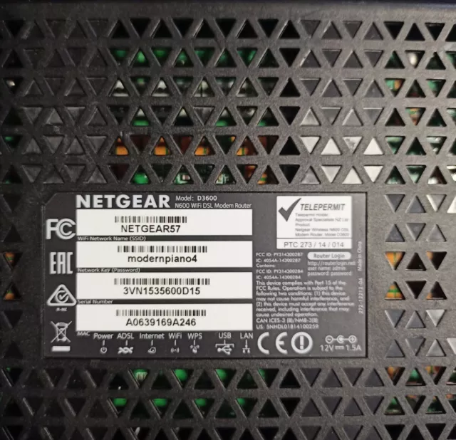 Netgear D3600 N600 WiFi Wireless Modem Router Dual Band 600 Mbps Free Shipping 3