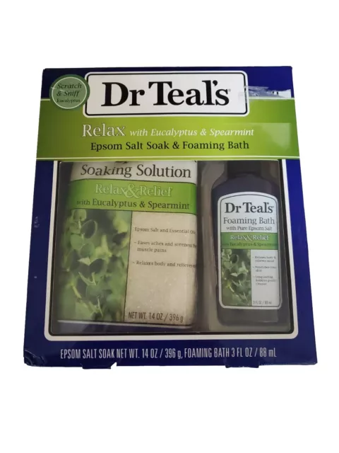 Dr Teal's Relax & Relief Eucalyptus Spearmint Epsom Salt & Foaming Bath Gift Set