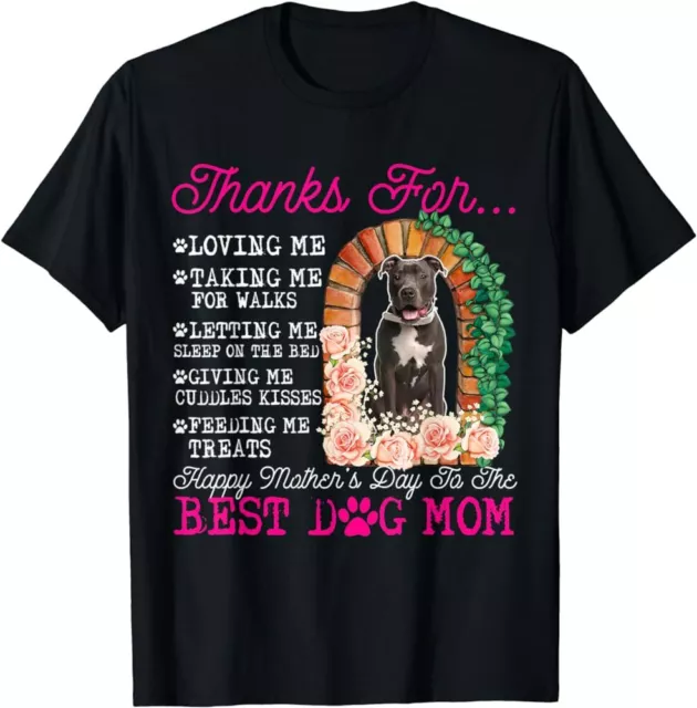 FUNNY HAPPY MOTHER'S Day Best Dog Mom Cute Pit Bull Dog T-Shirt $21.99 ...